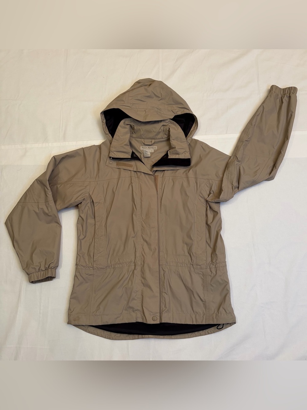 Royal Robbins Beige Vintage Rain Jacket - Lightweight Packable Shell Size S